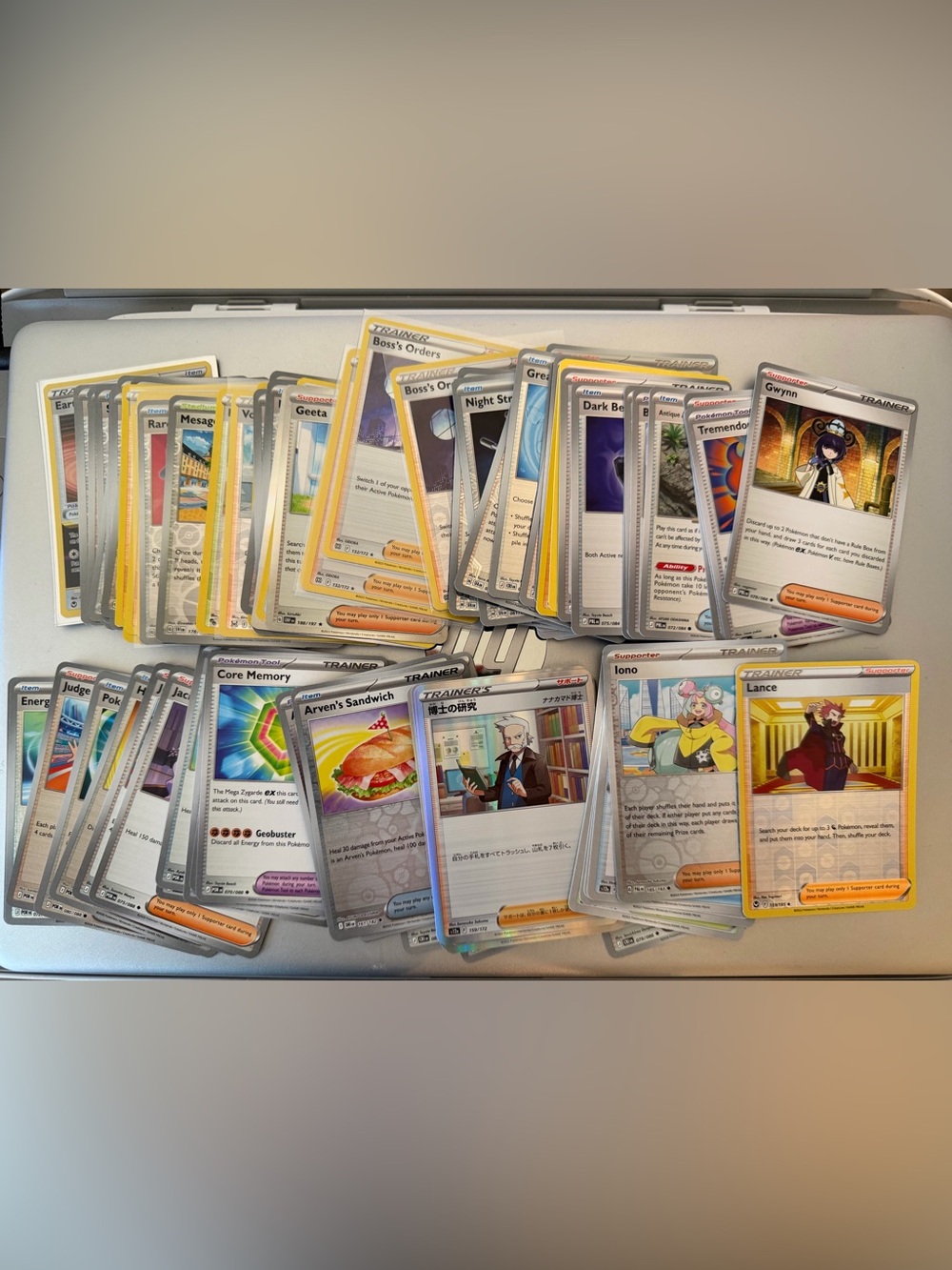 Pokémon Trainer Card Lot mainly holos reverse holos over 7 ounces excellent cond